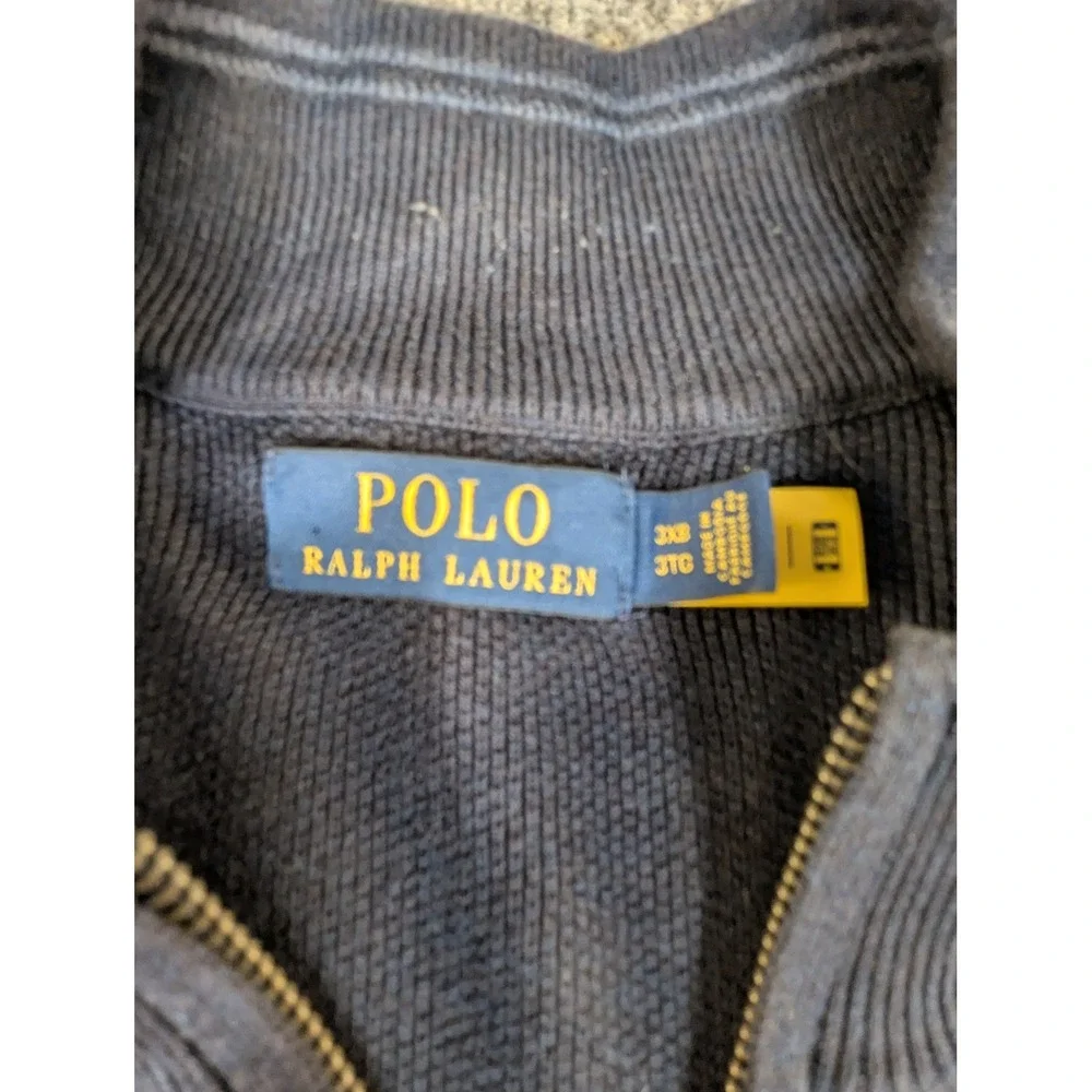 Polo Ralph Lauren Mens‎ Blue 100% Cotton Quarter Zip Sweater 3XB Big Tall #2350